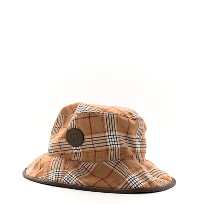 Gucci Monogram Plaid Bob Double Back Reversible Bucket Hat Beige 1 of 9