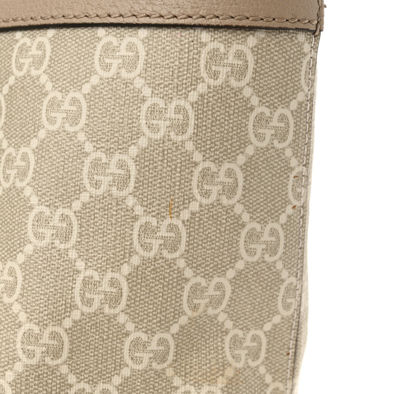 Gucci GG Supreme Monogram Textured Dollar Calfskin Web Medium Ophidia Shopping Tote Beige Mystic White Oatmeal 11 of 11