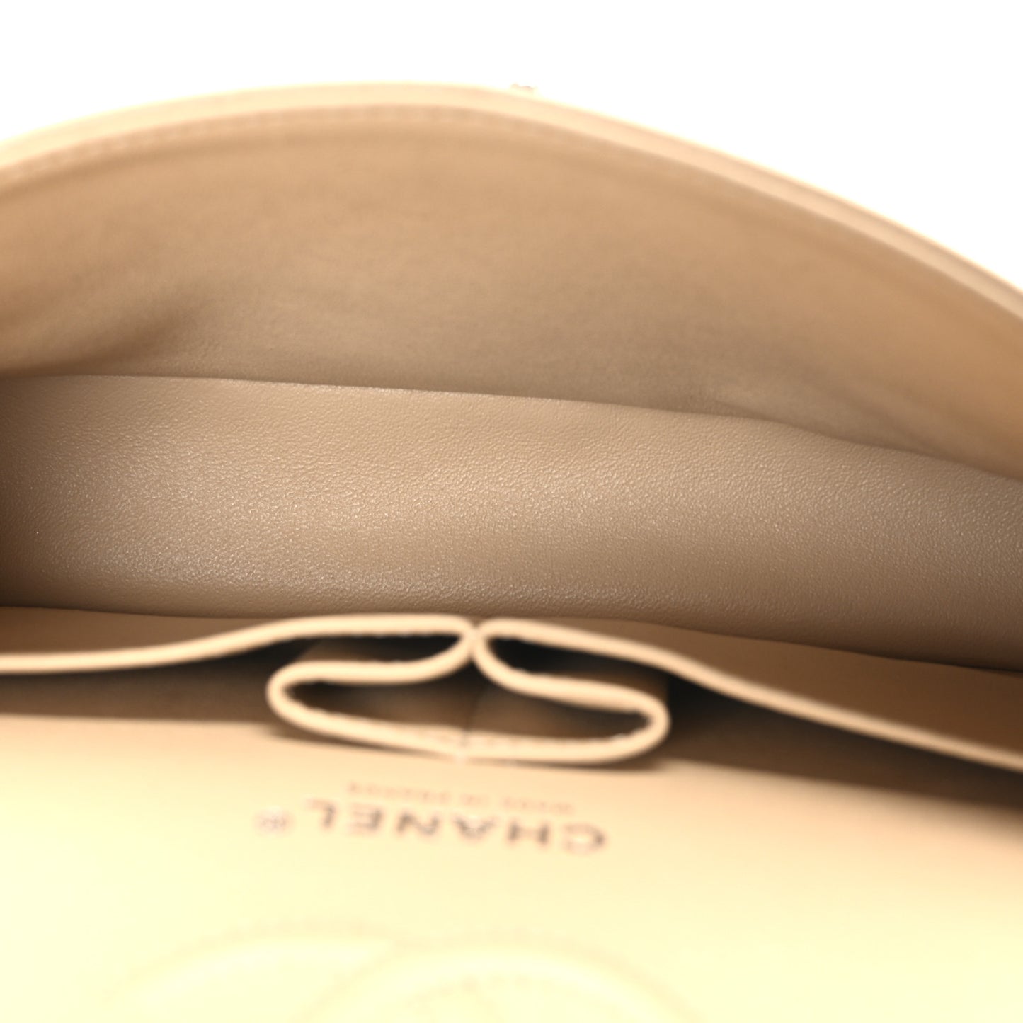 Caviar Quilted Small Double Flap Beige