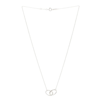 Tiffany Sterling Silver Elsa Peretti Interlocking Ovals Pendant Necklace 3 of 5