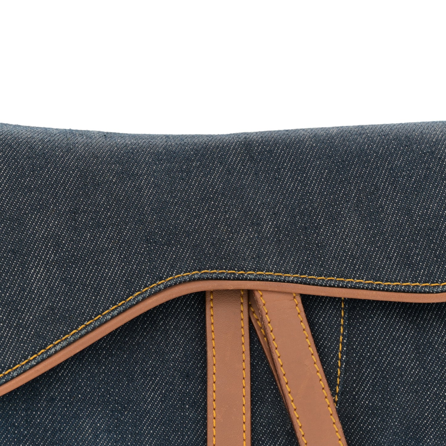 Denim Calfskin Saddle Bag Blue