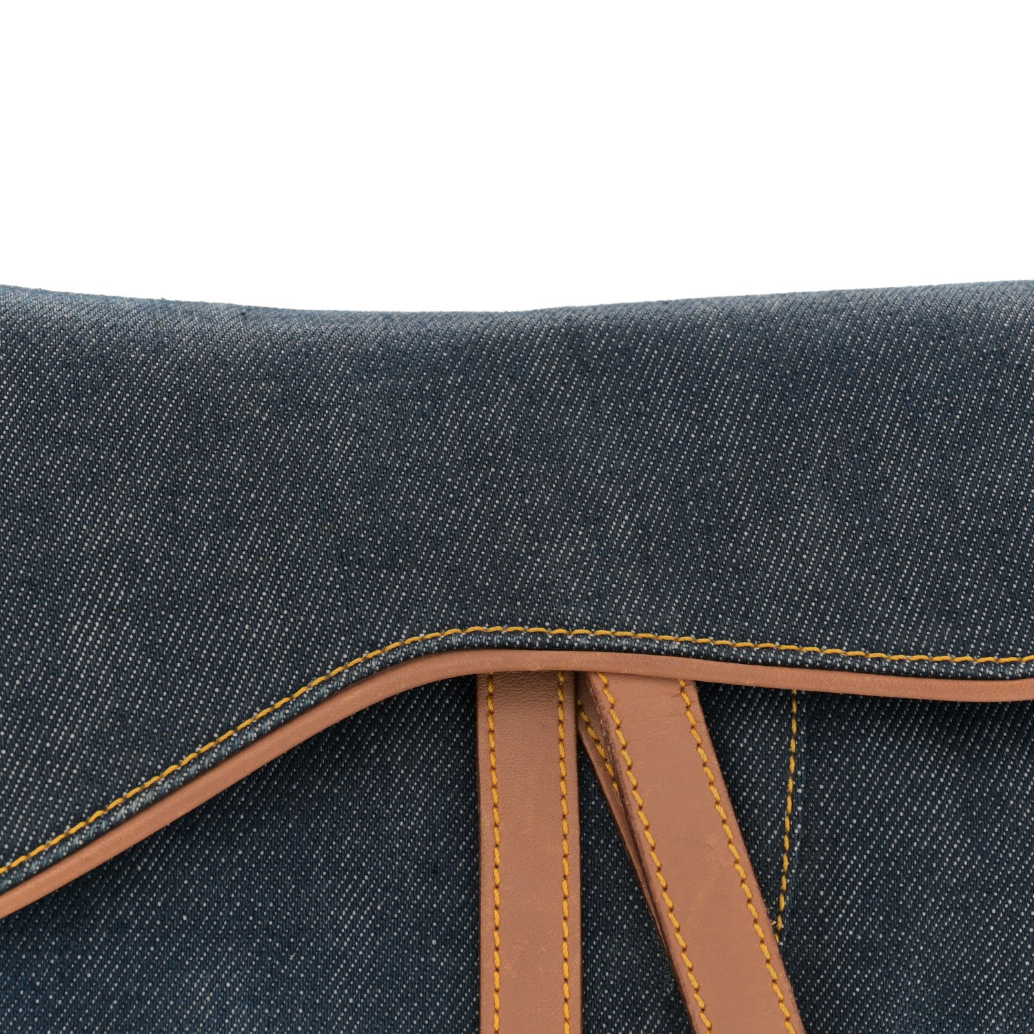 Christian Dior Denim Calfskin Saddle Bag Blue 8 of 13