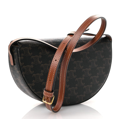 Celine Calfskin Triomphe Canvas Besace Tan 3 of 11