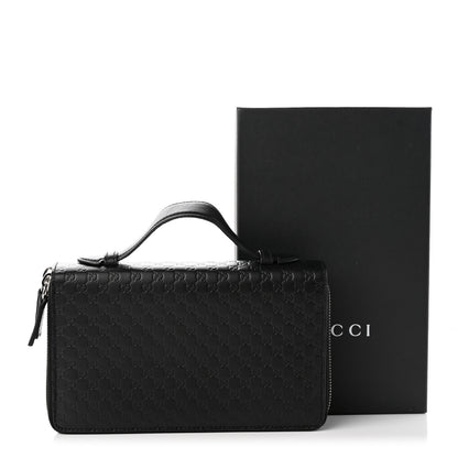 Gucci Microguccissima Zip Around Top Handle Travel Wallet Black 7 of 7