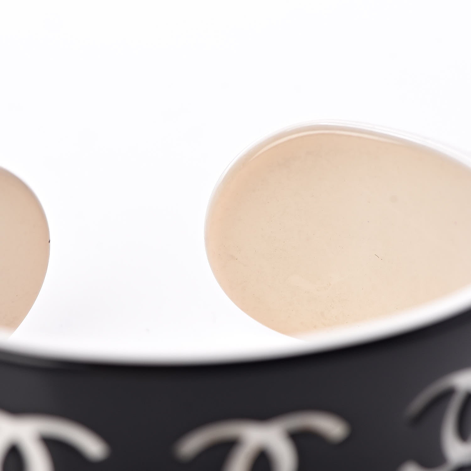 Chanel Resin CC Cuff Black White 6 of 7