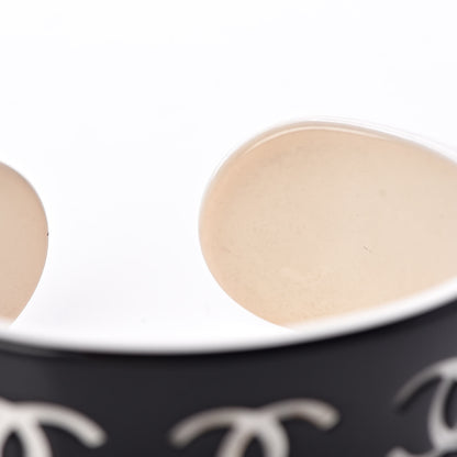 Chanel Resin CC Cuff Black White 6 of 7