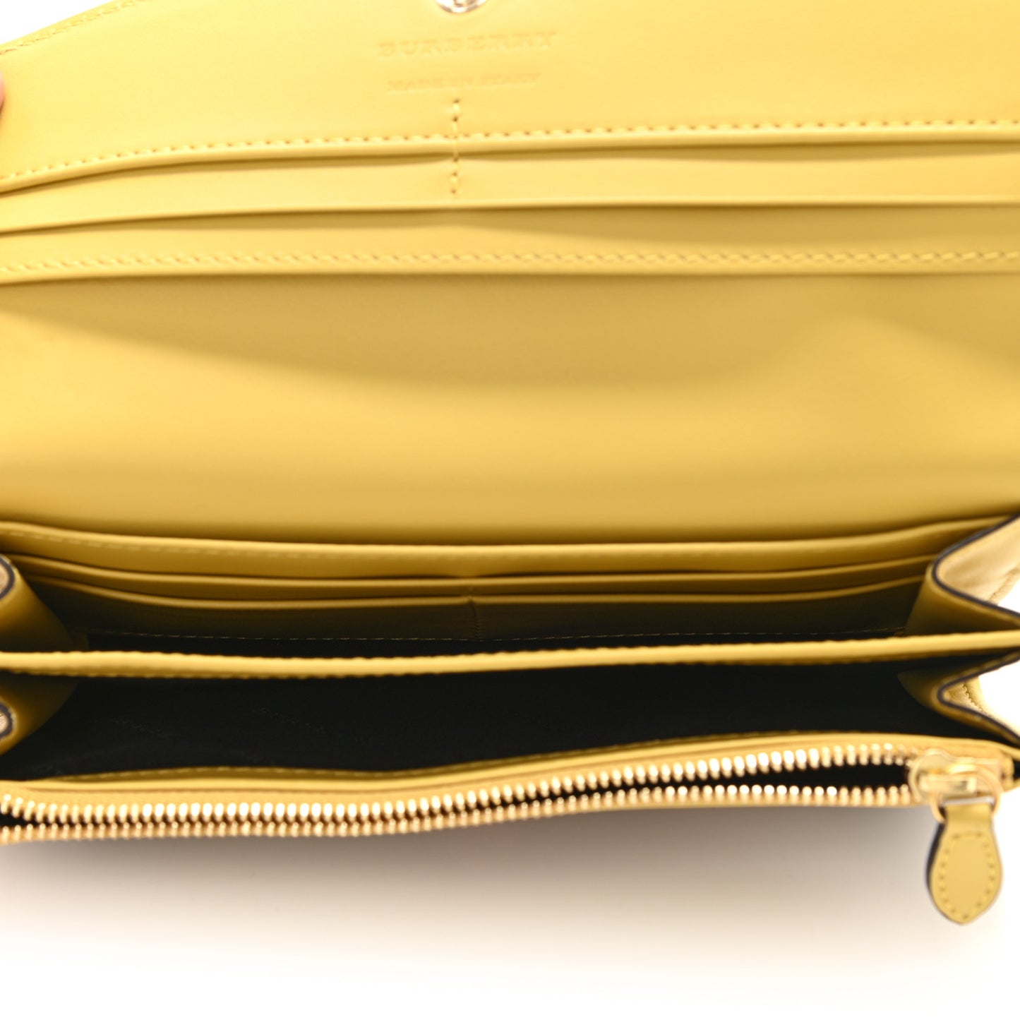 Calfskin House Check Porter Continental Wallet Yellow