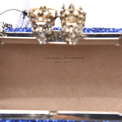 Alexander McQueen PVC Glitter Queen and King Skull Box Chain Clutch North Blue 6 of 10