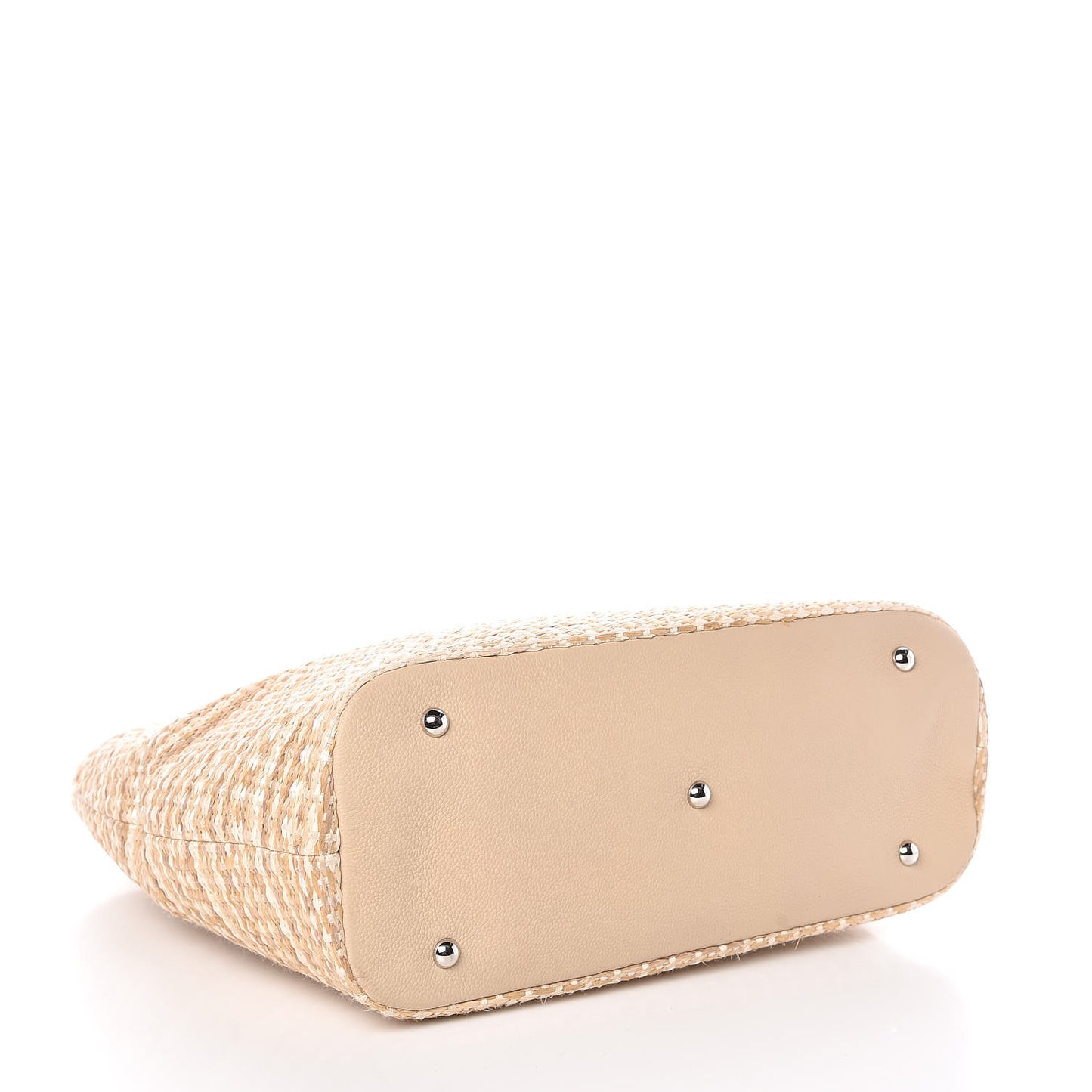 Woven Straw Tote Beige