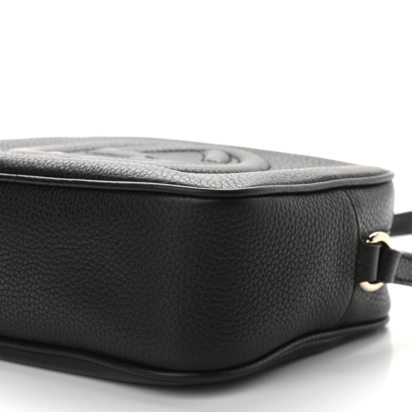 Pebbled Calfskin Small Soho Disco Bag Black
