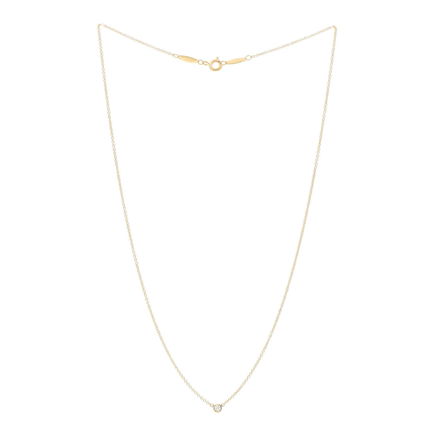 18K Yellow Gold Diamond .05ct Elsa Peretti Diamonds by the Yard Pendant Necklace