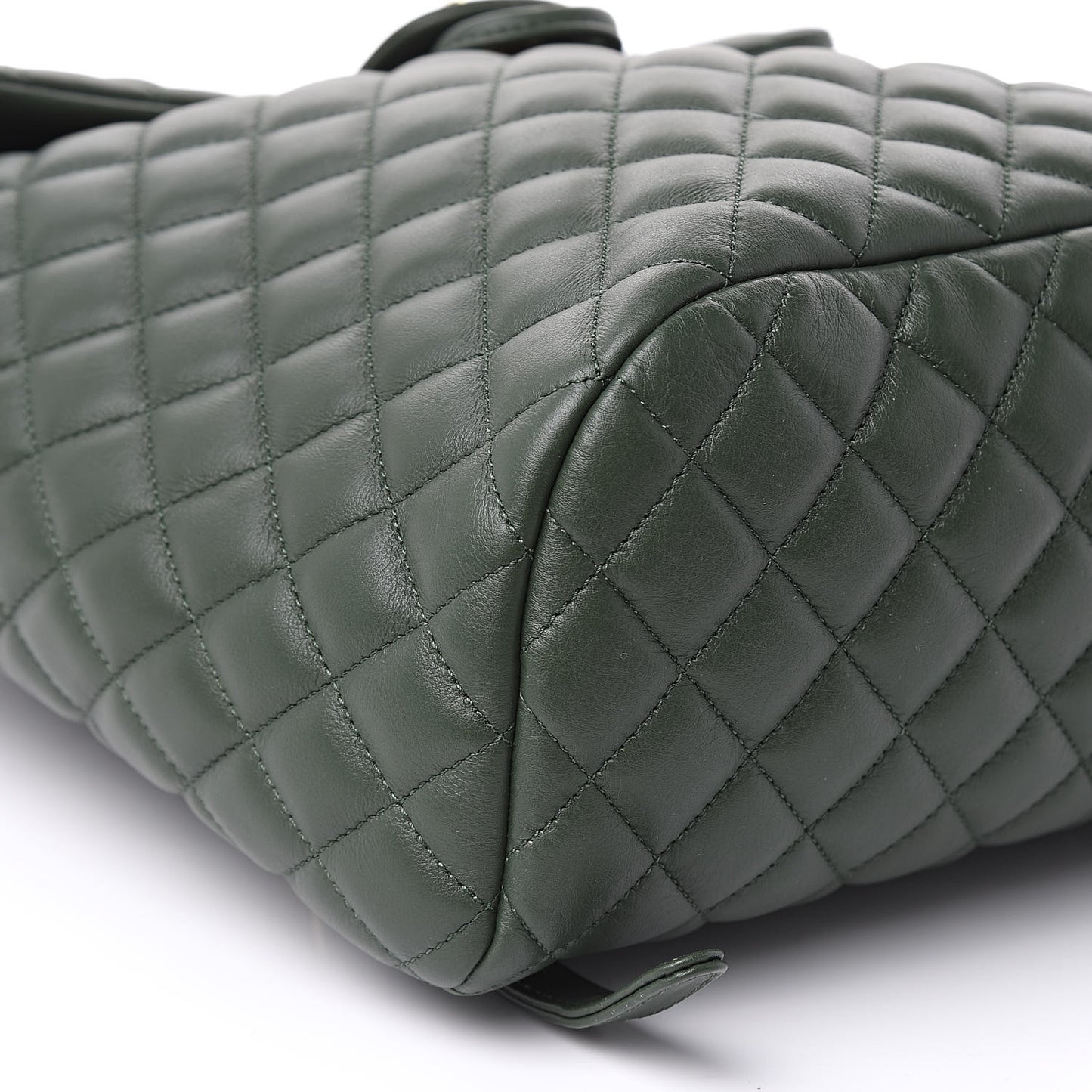 Lambskin Quilted Large Urban Spirit Backpack Dark Green