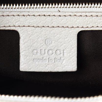 Gucci Monogram Calfskin Horsebit Hobo Off White 7 of 13