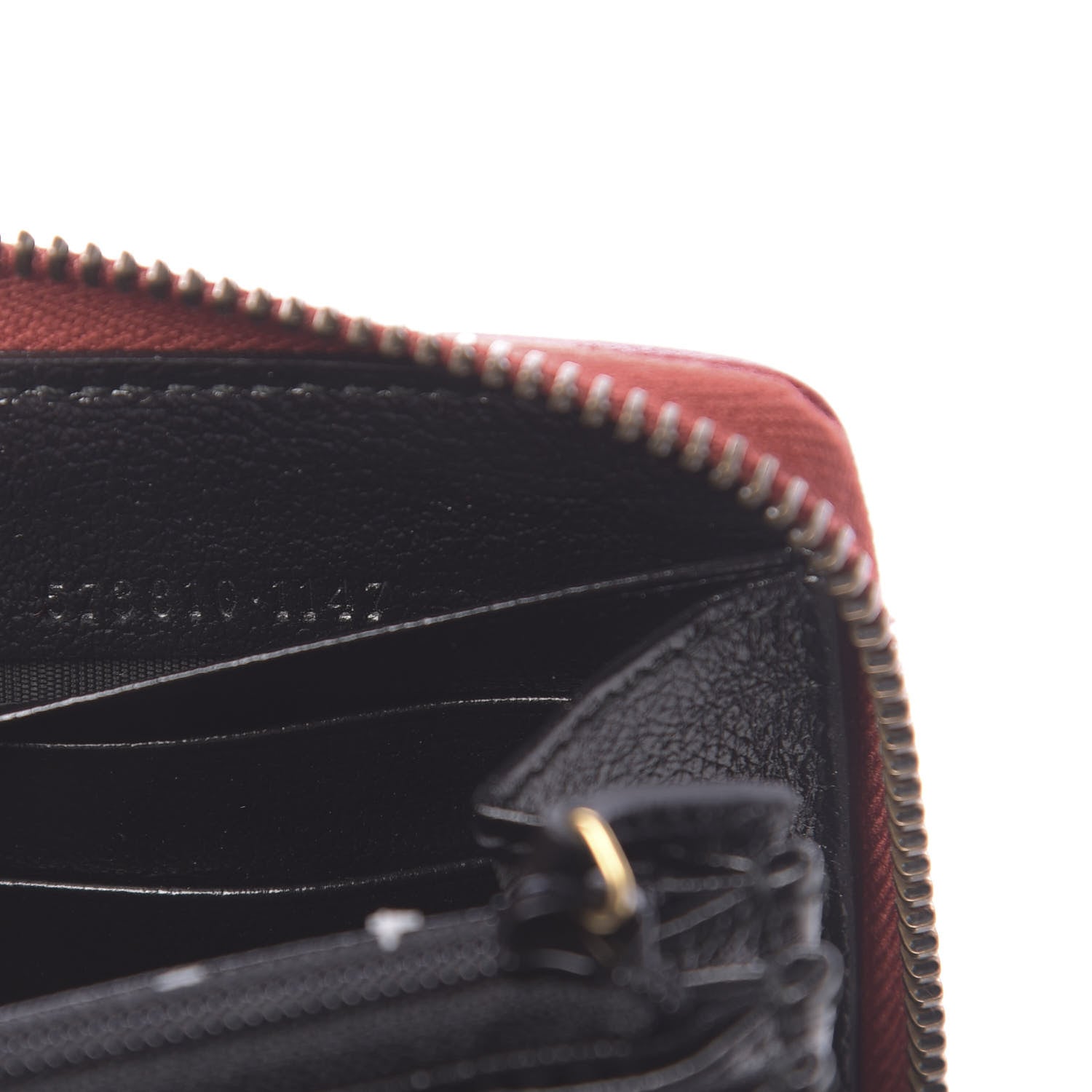 Gucci Azalea Calfskin Matelasse Diagonal Patchwork Torchon GG Marmont Zip Around Wallet Black Beige Romantic Cerise 7 of 7