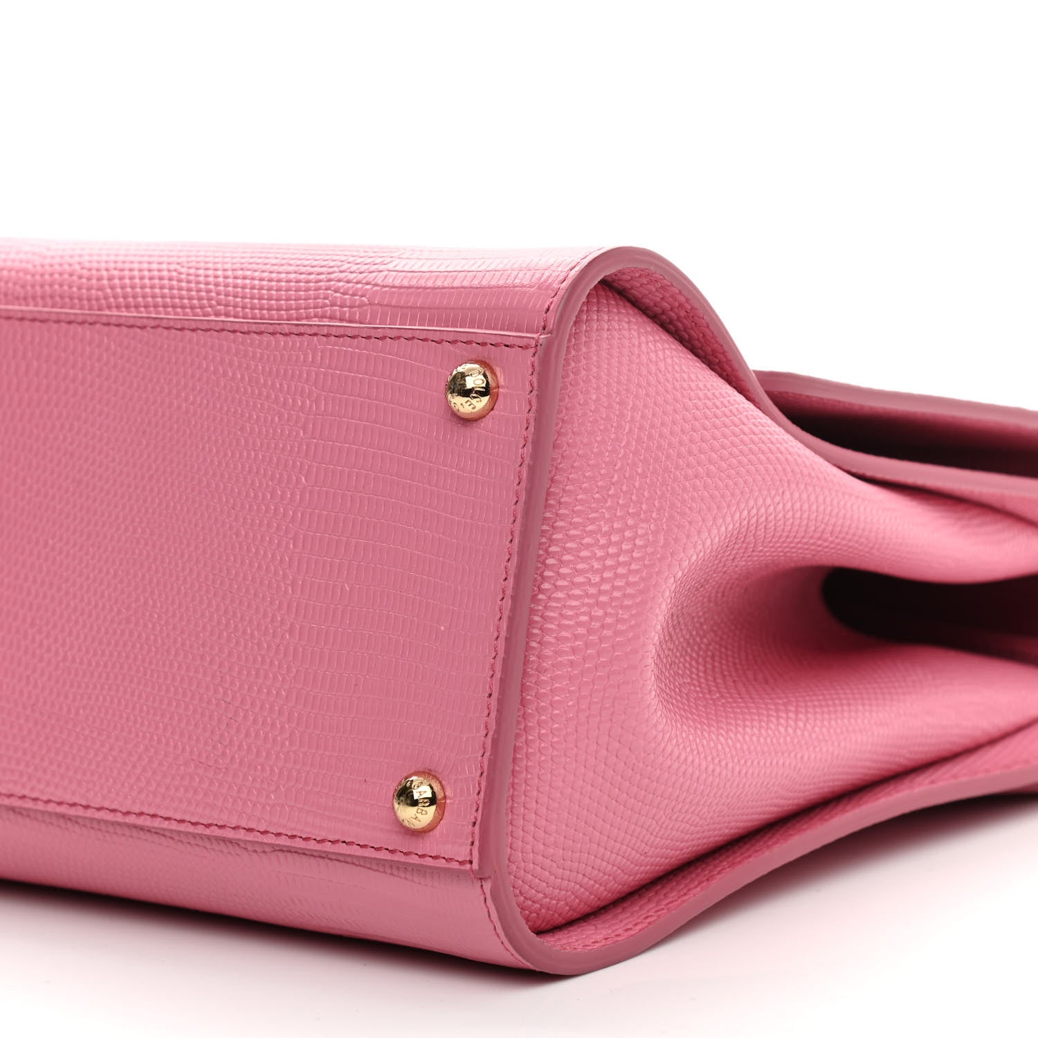Dolce & Gabbana Lizard Calfskin Embossed Medium Monica Top Handle Bag Rosa Intenso 8 of 9