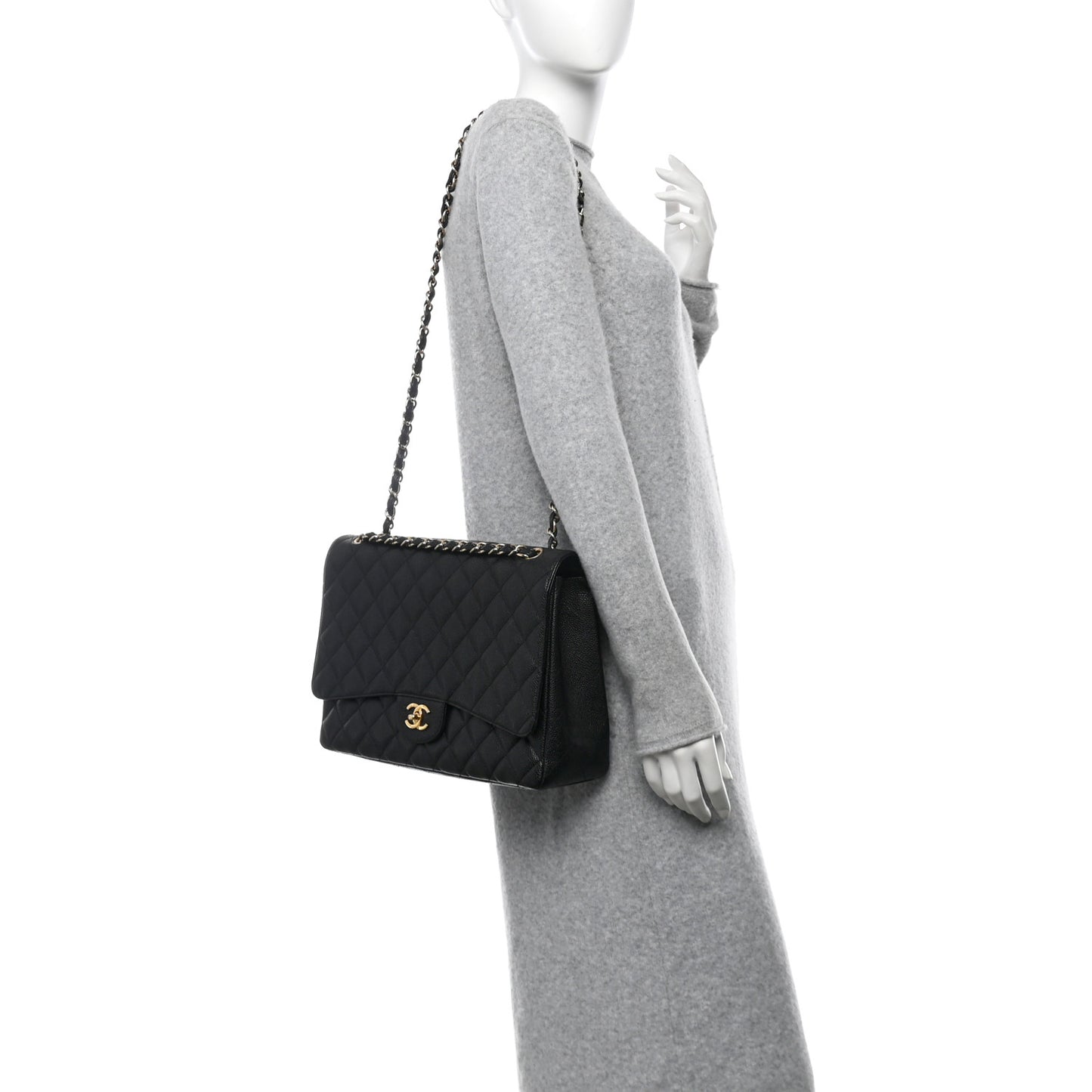 Caviar Quilted Maxi Single Flap Black