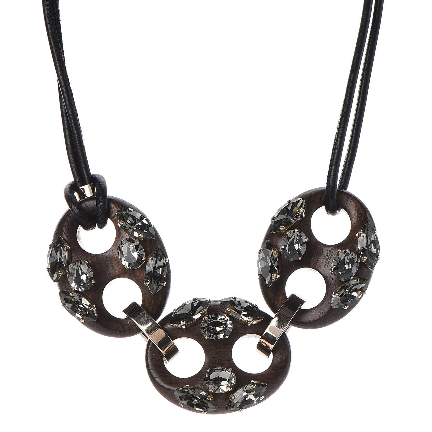 Wood Crystal Marina Necklace
