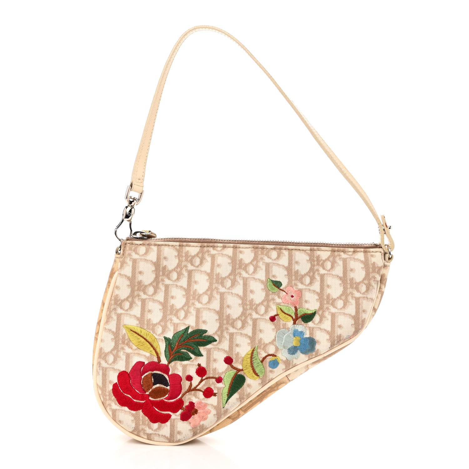 Christian Dior Monogram Vintage Flowers Mini Saddle Bag Beige 1 of 12