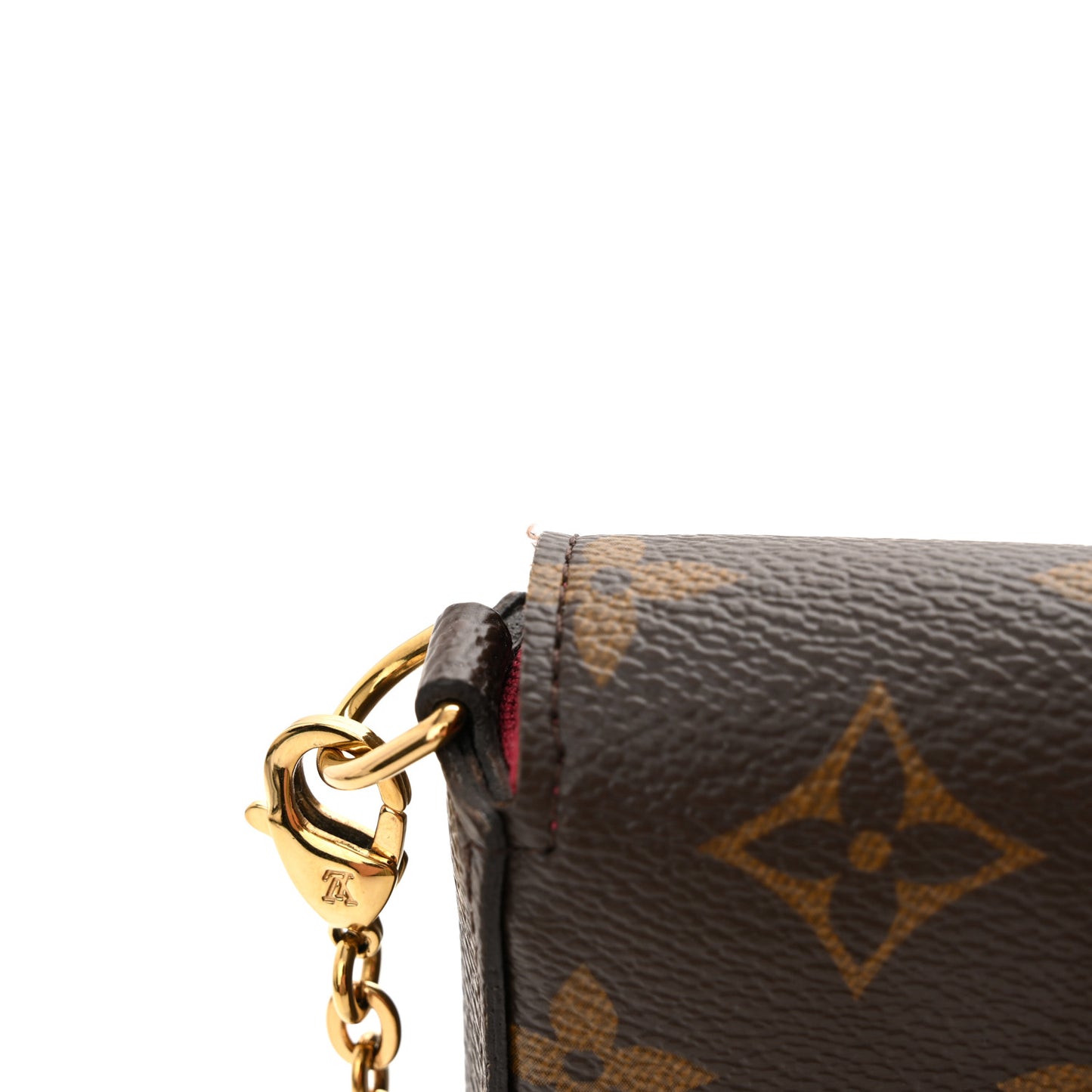 Monogram Pochette Felicie Chain Wallet Fuchsia
