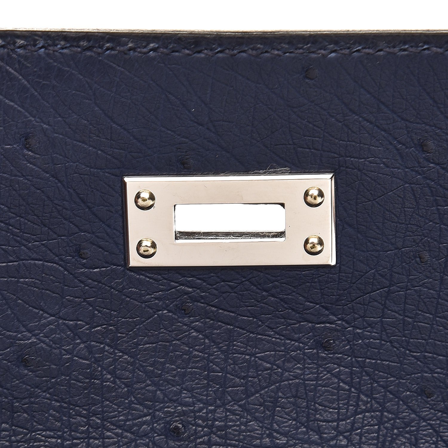 Hermes Ostrich Kelly Pochette Bleu Saphir 26 of 27
