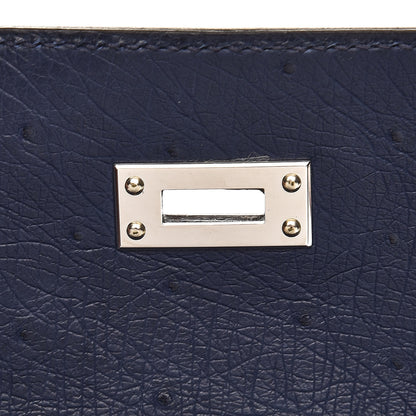 Hermes Ostrich Kelly Pochette Bleu Saphir 26 of 27
