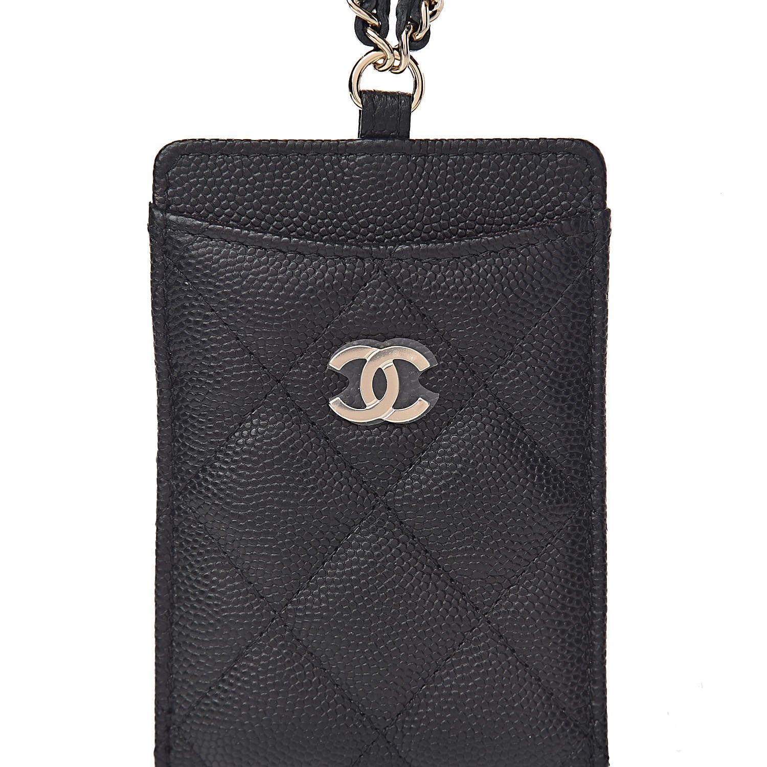 Chanel Caviar Quilted Card Holder On Chain Black 4 of 7