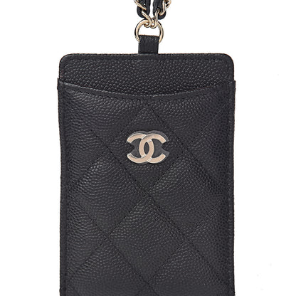 Chanel Caviar Quilted Card Holder On Chain Black 4 of 7