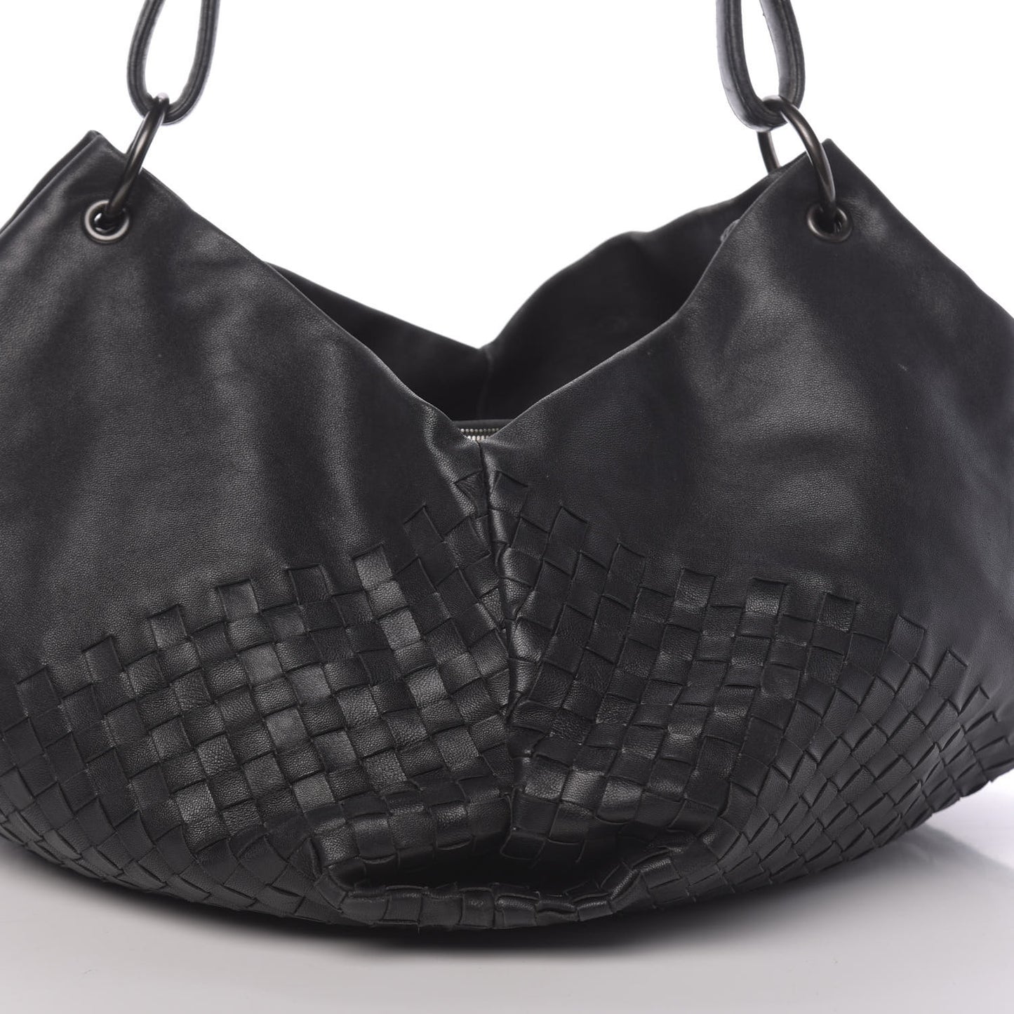 Nappa Intrecciato Aquilone Fortune Cookie Hobo Black