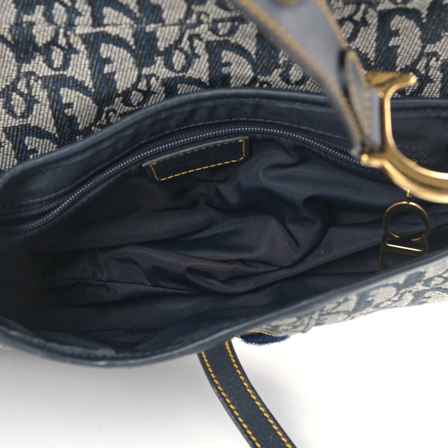 Christian Dior Monogram Saddle Bag Blue 5 of 16
