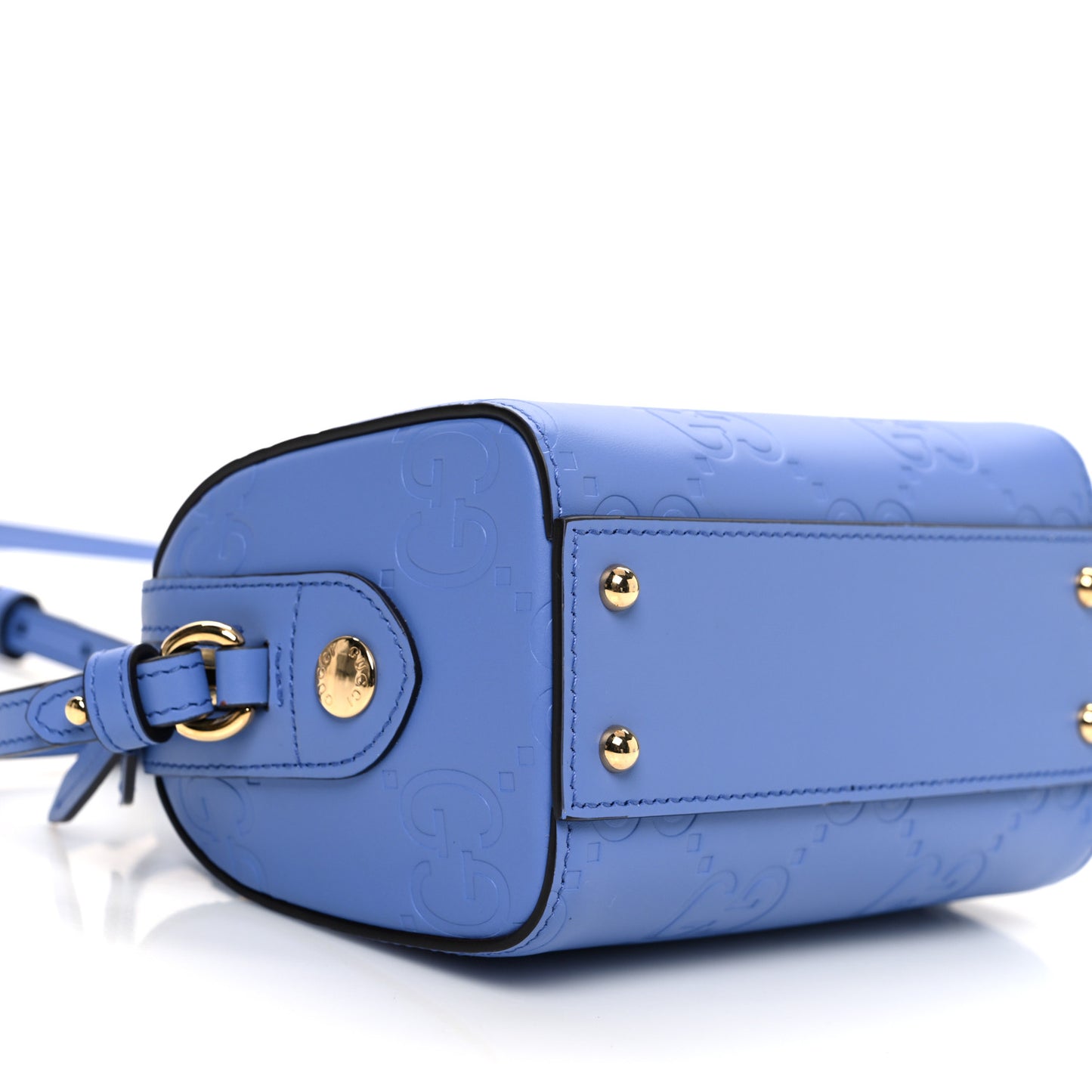 Gilbert Calfskin Jumbo GG Embossed Super Mini Top Handle Bowler Bag Bloom Lavender