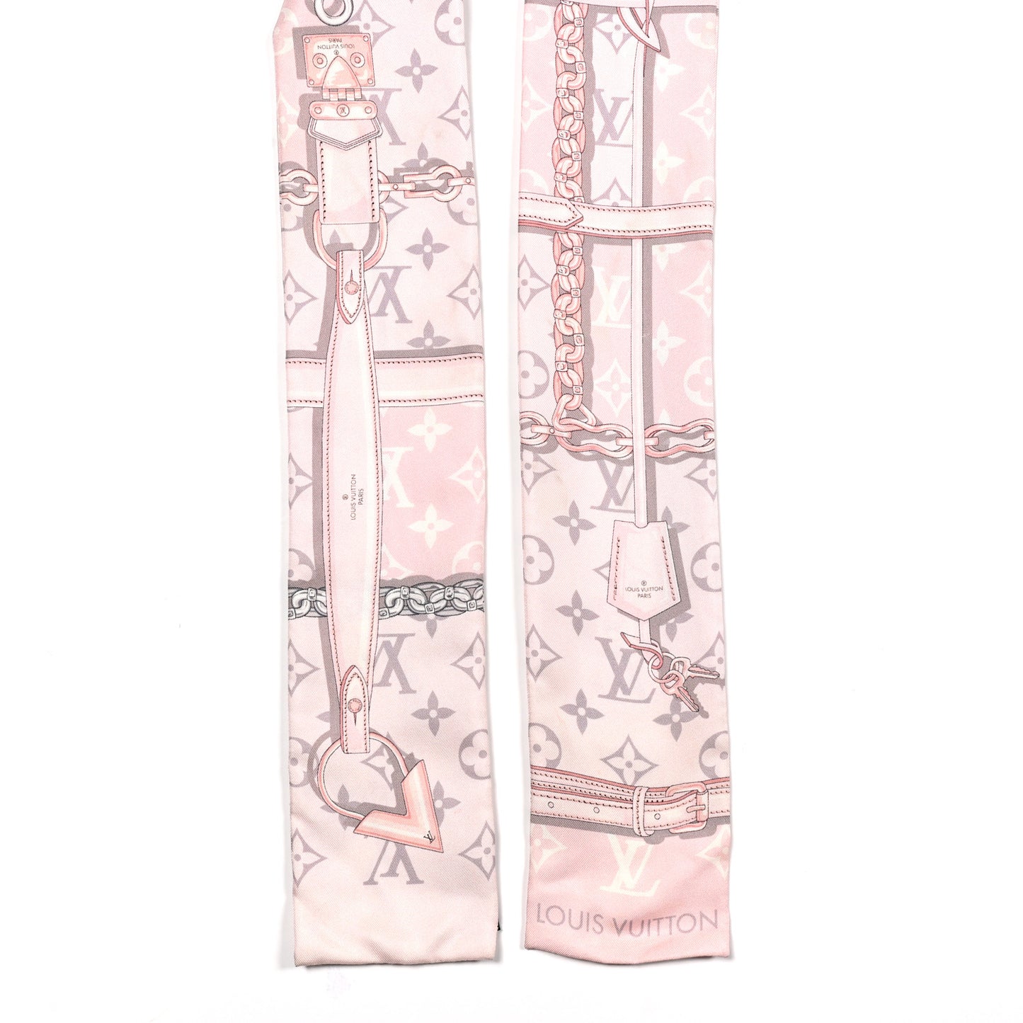 Silk Monogram Confidential Bandeau Light Pink Porcelain Rose Beige Ebony