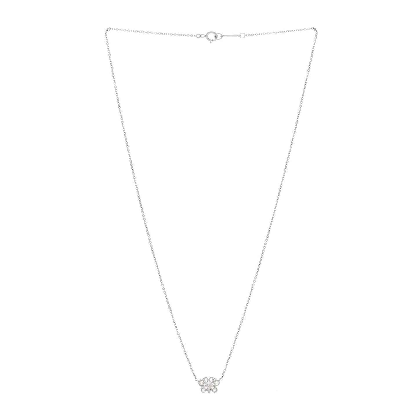 Platinum Diamond Small Enchant Butterfly Pendant Necklace