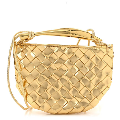 Bottega Veneta Mirror Laminated Nappa Intrecciato Mini Sardine Bag Gold 1 of 9
