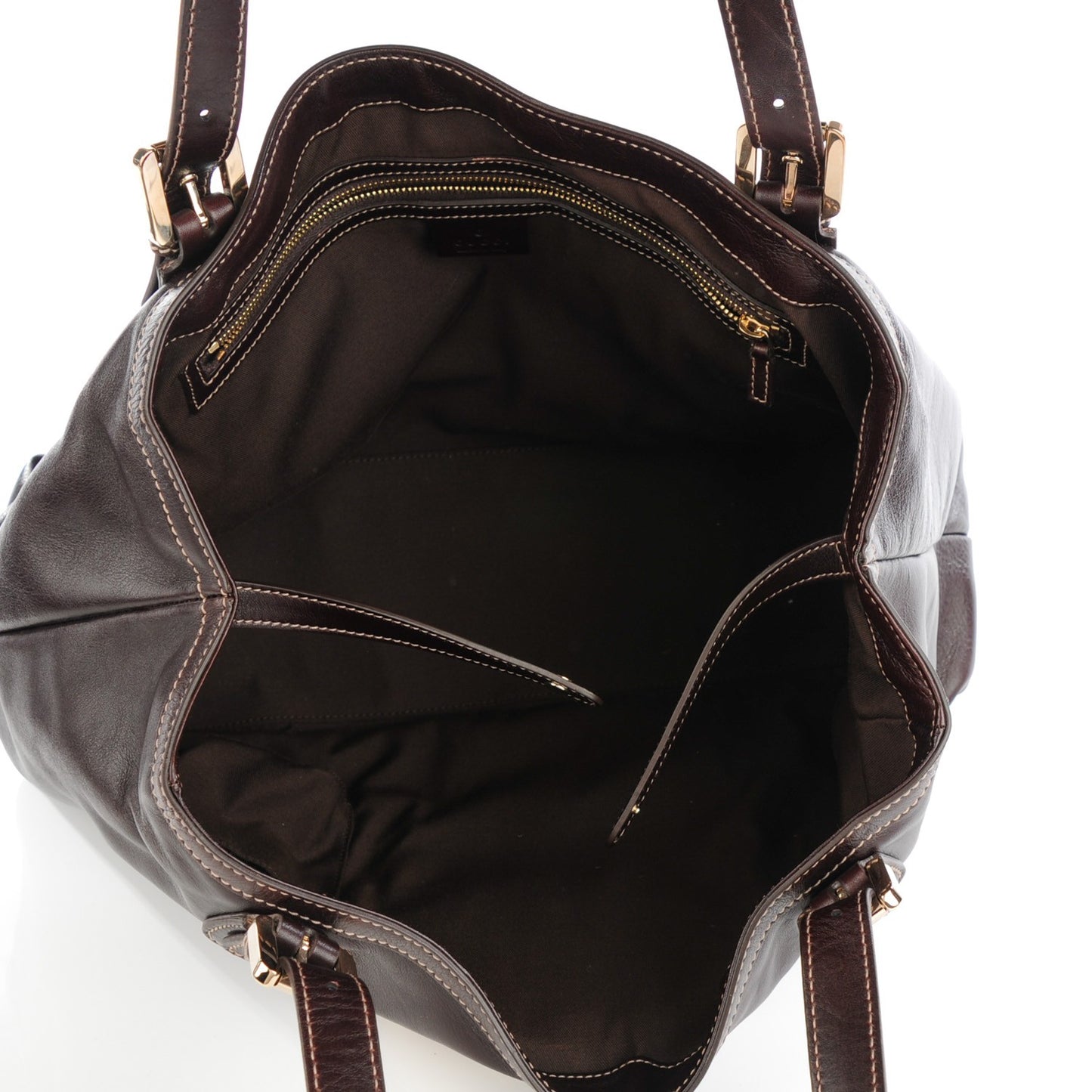 Calfskin Medium Britt Tote Dark Brown
