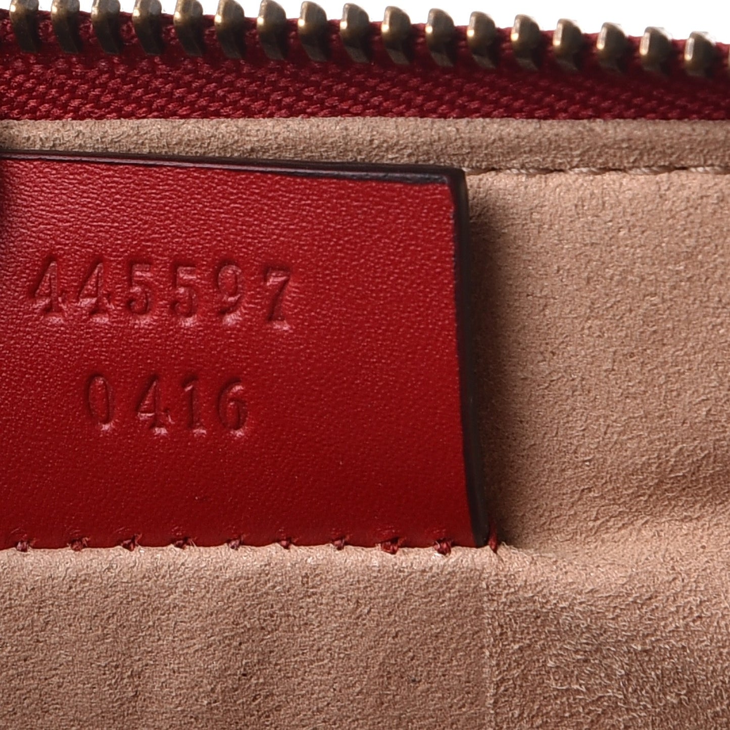 Calfskin GucciGhost Print Pouch Hibiscus Red