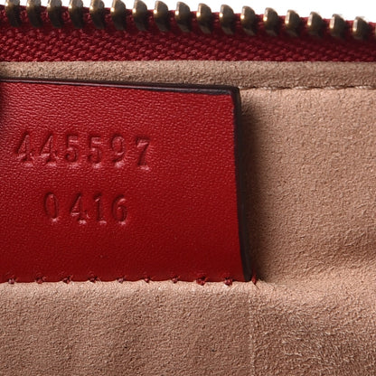 Gucci Calfskin GucciGhost Print Pouch Hibiscus Red 8 of 10