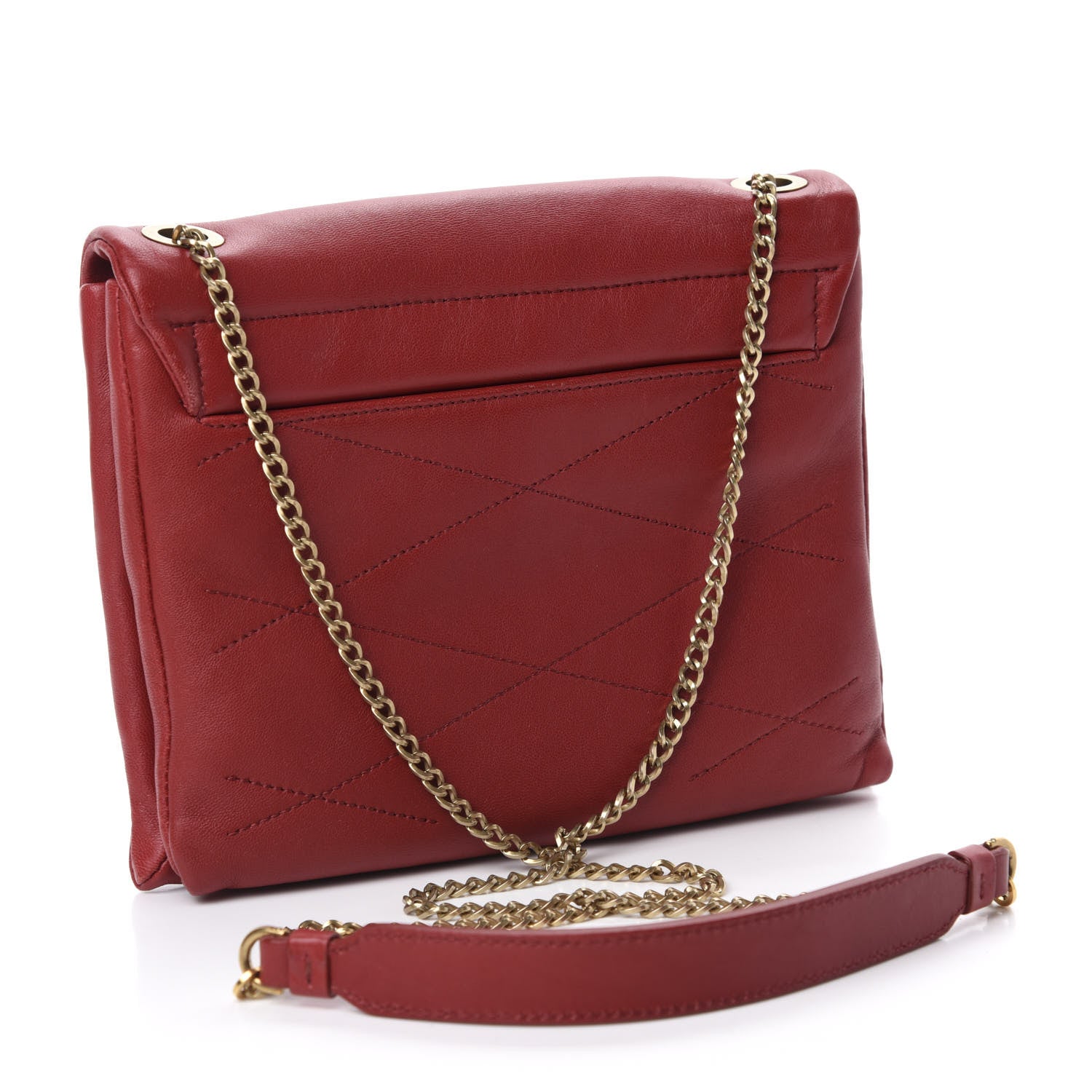 Lanvin Lambskin Mini Sugar Flap Shoulder Bag Red 3 of 10