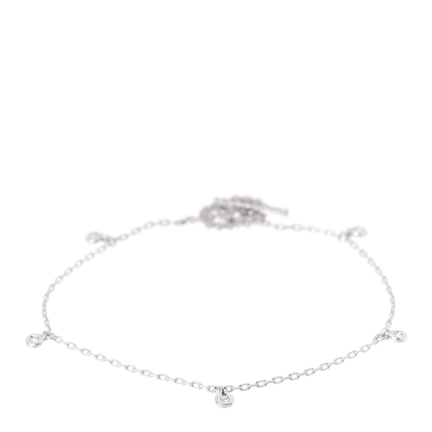 Gucci 18K White Gold Diamond GG Running Bracelet 17 3 of 7