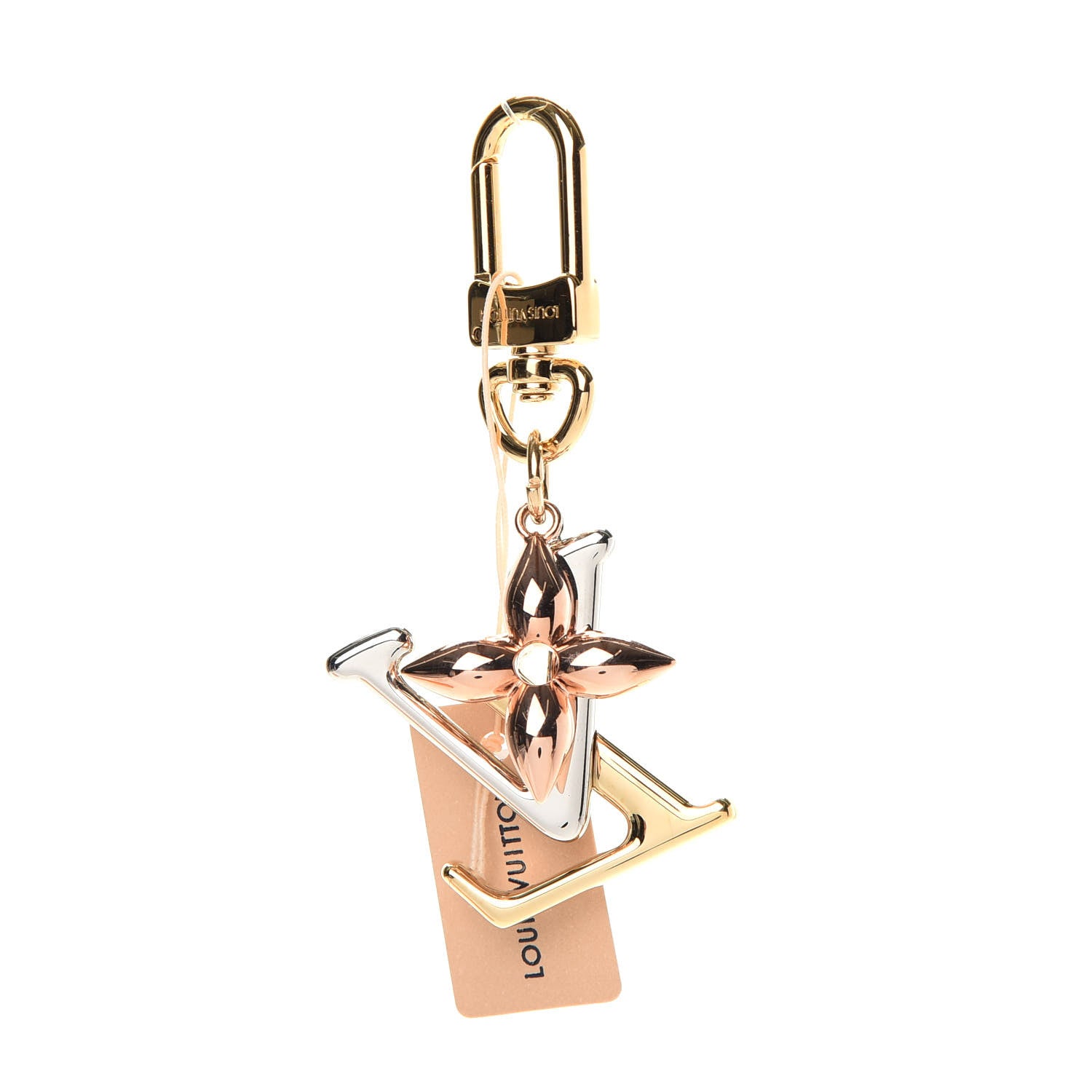 Louis Vuitton New Wave Bag Charm Key Holder Yellow Pink White Gold 3 of 5