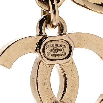 Chanel Metal Enamel CC Heart Drop Earrings Gold 4 of 5