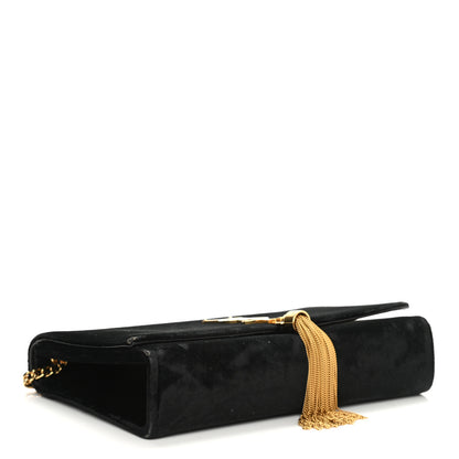 Saint Laurent Velvet Medium Monogram Kate Tassel Shoulder Bag Black 4 of 15