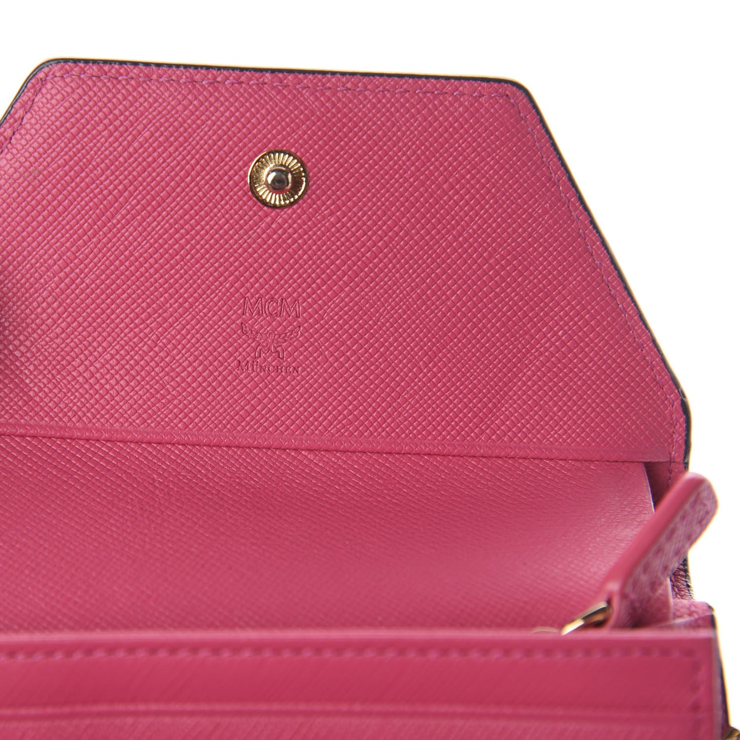 Visetos Tri-Fold Love Letter Flap Wallet Cognac Pink