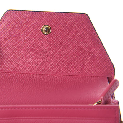 MCM Visetos Tri-Fold Love Letter Flap Wallet Cognac Pink 5 of 5