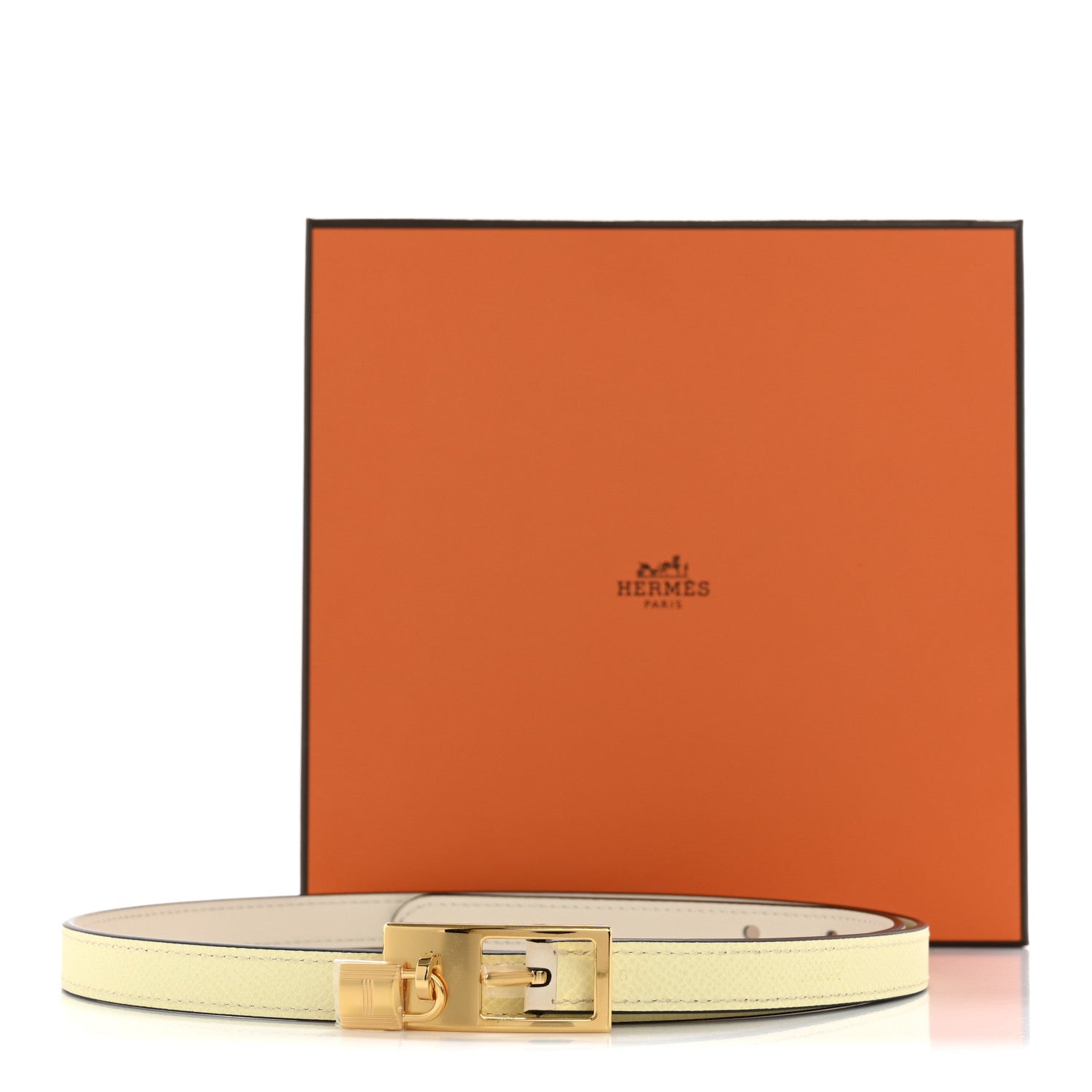 Hermes Epsom Swift 13mm Lucky 15 Belt 80 32 Nata Jaune Milton 6 of 6