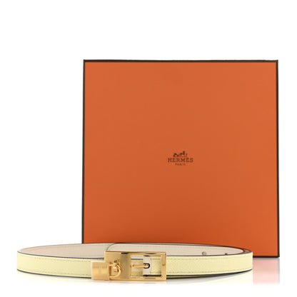 Hermes Epsom Swift 13mm Lucky 15 Belt 80 32 Nata Jaune Milton 6 of 6