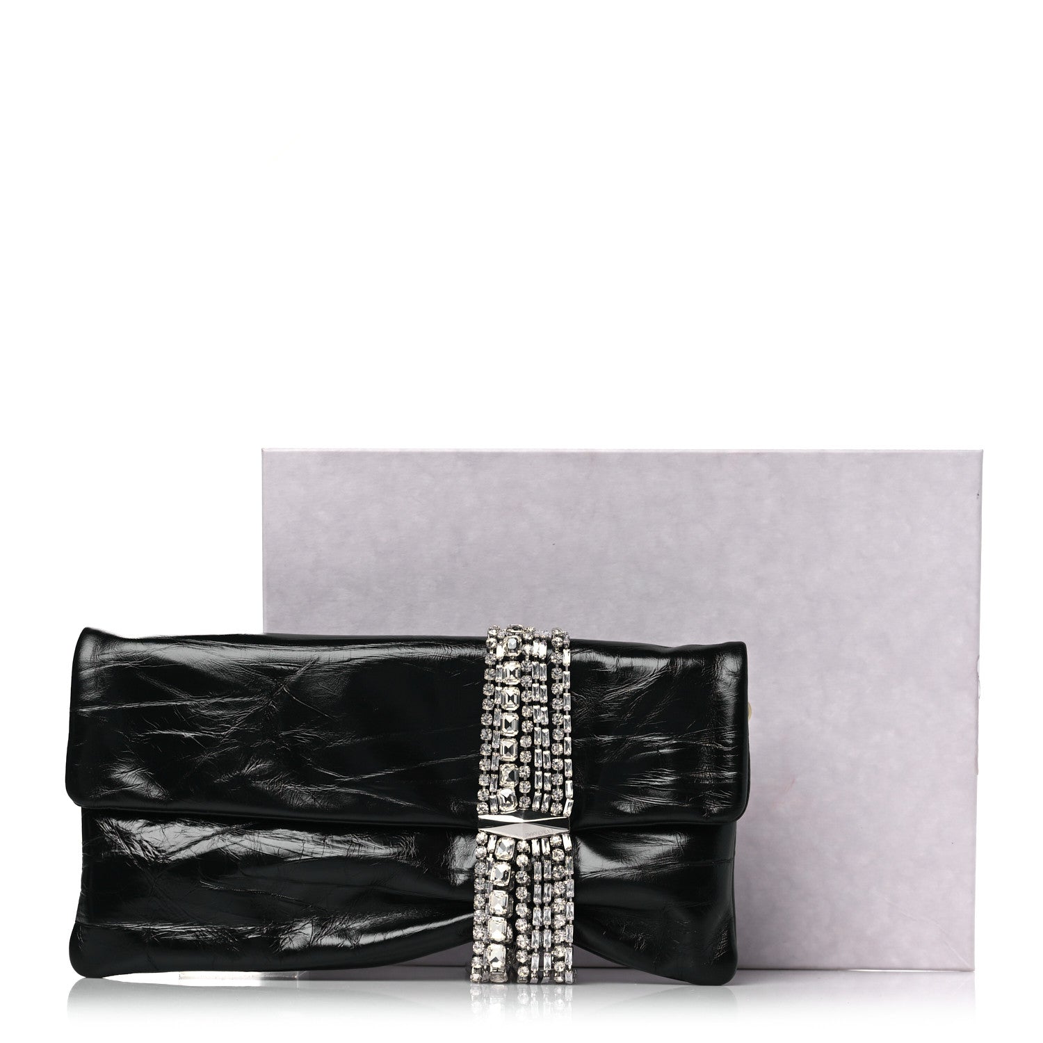 Jimmy Choo Vintage Calfskin Crystal Zandra Clutch Bag Black 9 of 9