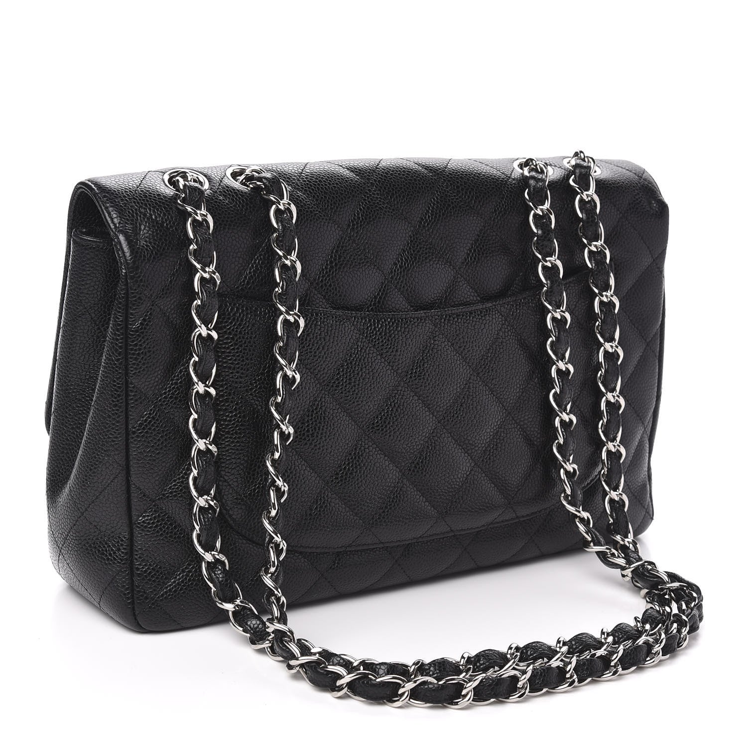 Chanel Caviar Quilted Jumbo Single Flap Black 3 of 11