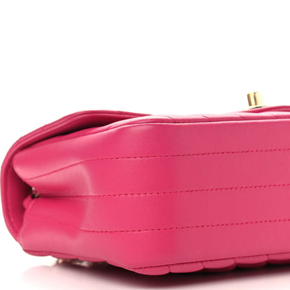 Chanel Lambskin Chevron Quilted Small Single Flap Pink 8 of 9