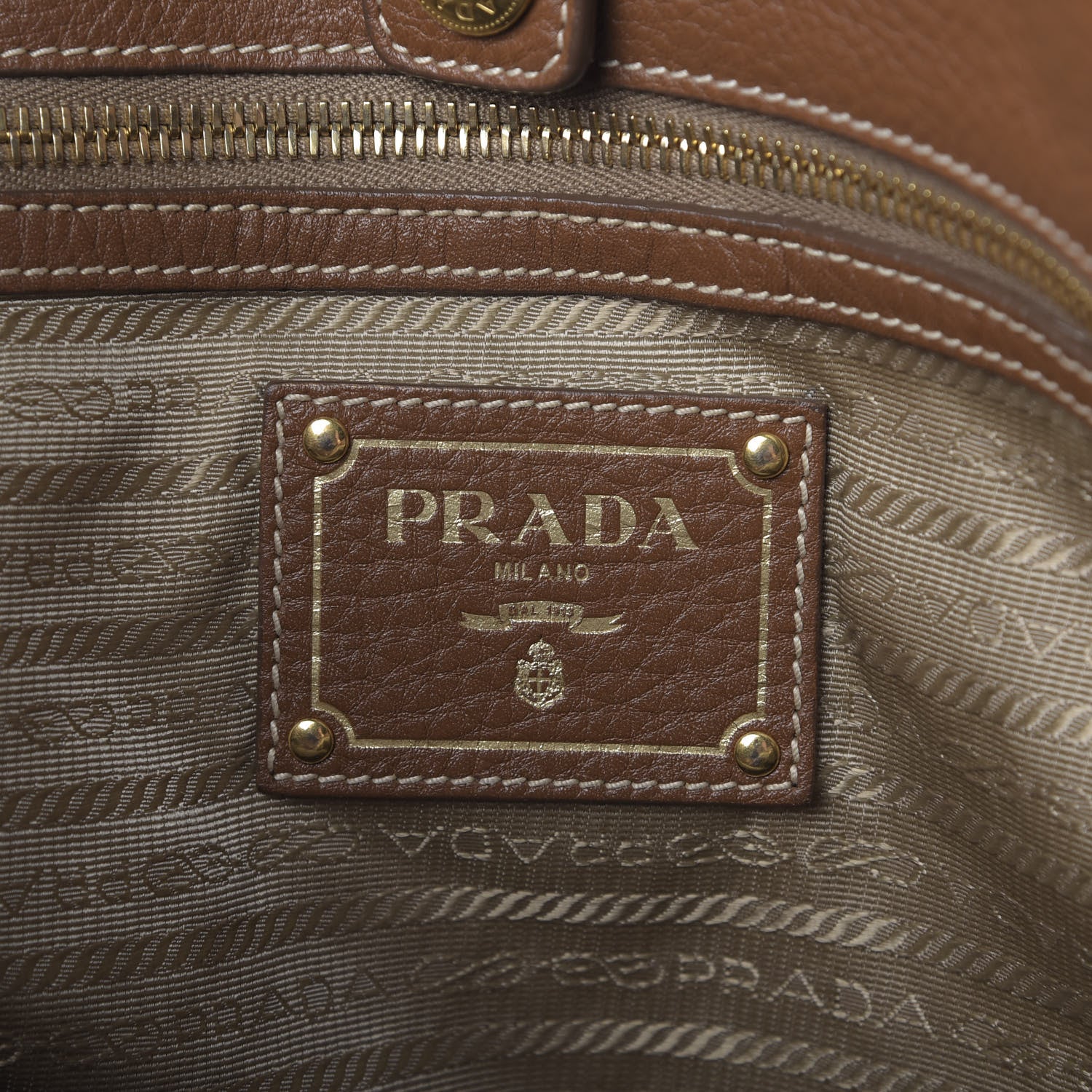 Prada Jacquard Vitello Daino Logo Shoulder Bag Denim 8 of 9