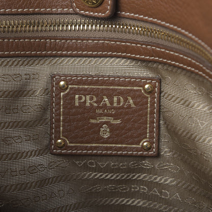 Prada Jacquard Vitello Daino Logo Shoulder Bag Denim 8 of 9